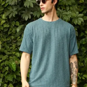 Sugarcane-Ribbed Oversized T-Shirt
